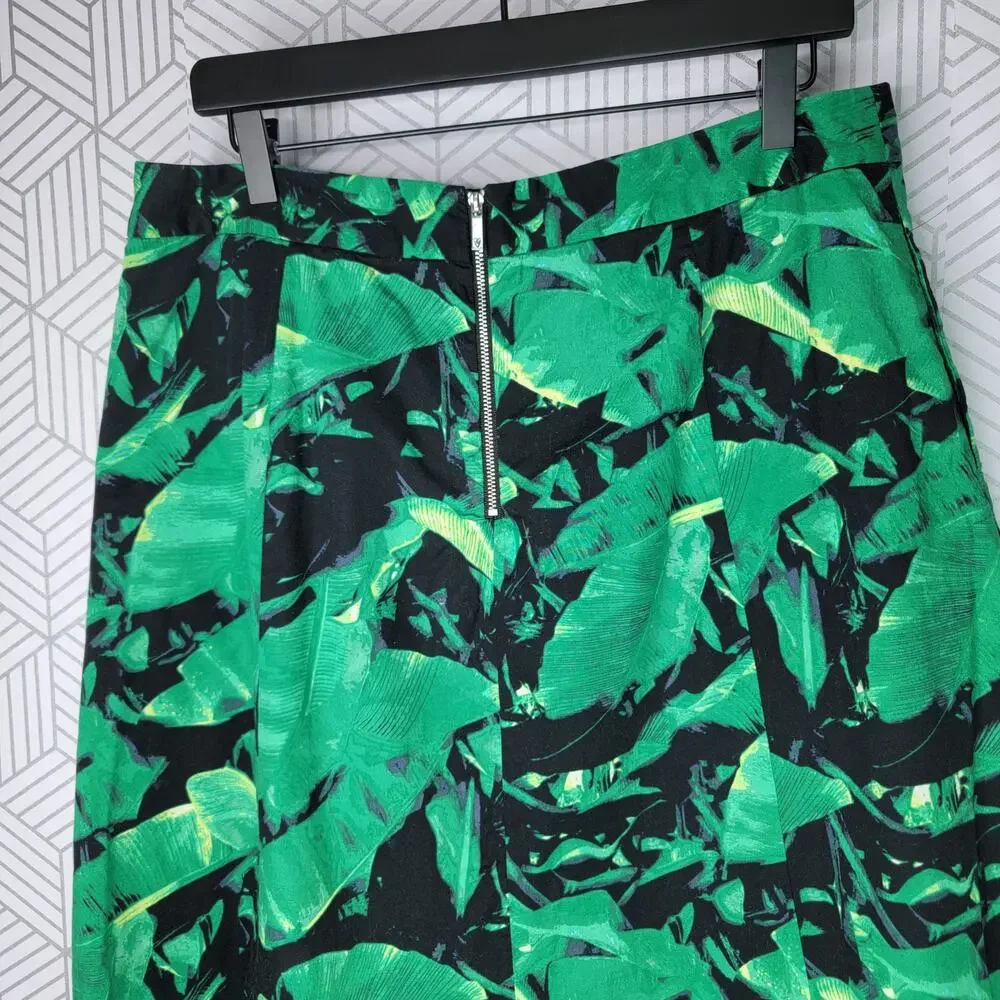Vince Camuto Island Palm Pleat Skirt Sz 12 - Picture 6 of 12